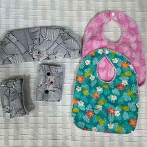 Vibrant Pink and Blue Bibs for Stylish Mealtime